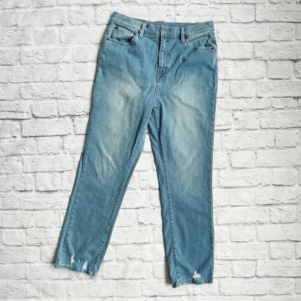 YOGA JEANS EMILY SLIM JEANS / MELINA Size 31 High Waist Light Blue Wash